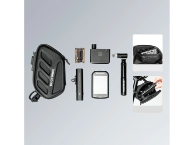 Bolsa para sill�n de bicicleta Rockbros C61 con luz trasera inteligente de 0,45 L - Negra