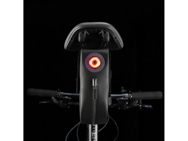 Rockbros AS-078-1 Bicycle Seat Bag with Smart Rear Light 0.8L - Black Rockbros AS-078-1 Bicycle Seat Bag with Smart Rear Light 0.8L - Black