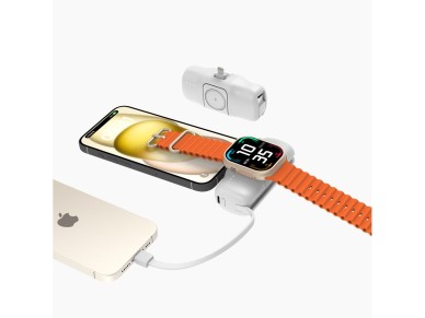 Wozinsky WF16-YLS 5000mAh 15W Lightning Mini Power Bank with Built-in USB-C Cable and Apple Watch Ch Wozinsky WF16-YLS 5000mAh 15W Lightning Mini Power Bank with Built-in USB-C Cable and Apple Watch Ch
