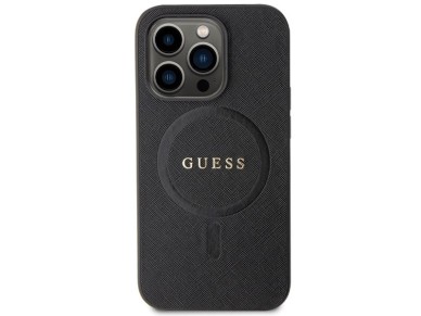 Guess GUHMP14LPSAHMCK case for iPhone 14 Pro - black Saffiano MagSafe