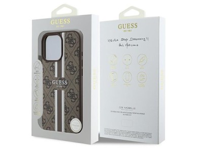 Guess 4G Printed Stripes MagSafe Case for iPhone 16 Pro Max - Brown Guess 4G Printed Stripes MagSafe Case for iPhone 16 Pro Max - Brown