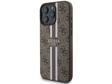 Guess 4G Printed Stripes MagSafe Case for iPhone 16 Pro Max - Brown Guess 4G Printed Stripes MagSafe Case for iPhone 16 Pro Max - Brown
