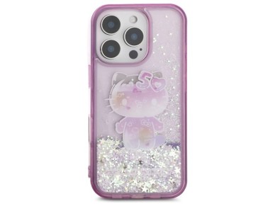 Capa para iPhone 16 Pro Max Hello Kitty Liquid Glitter para a Festa de 50º Aniversário - Roxa Capa para iPhone 16 Pro Max Hello Kitty Liquid Glitter para a Festa de 50º Aniversário - Roxa