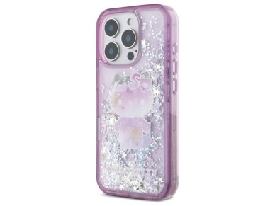Capa para iPhone 16 Pro Max Hello Kitty Liquid Glitter para a Festa de 50º Aniversário - Roxa Capa para iPhone 16 Pro Max Hello Kitty Liquid Glitter para a Festa de 50º Aniversário - Roxa
