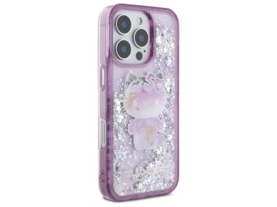 Capa para iPhone 16 Pro Max Hello Kitty Liquid Glitter para a Festa de 50º Aniversário - Roxa Capa para iPhone 16 Pro Max Hello Kitty Liquid Glitter para a Festa de 50º Aniversário - Roxa