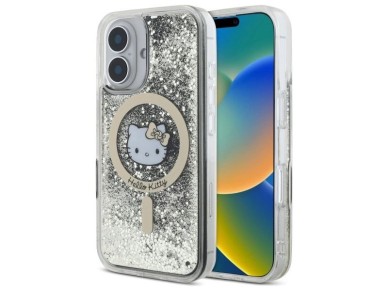 Capa MagSafe Hello Kitty Liquid Glitter Fever para iPhone 16 - Dourada Capa MagSafe Hello Kitty Liquid Glitter Fever para iPhone 16 - Dourada