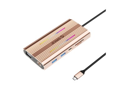 Estaci�n de acoplamiento Orico XDR 12 en 1 RGB USB-C USB-A USB-C PD 100W 2x HDMI 4K 60Hz VGA RJ45 Gi