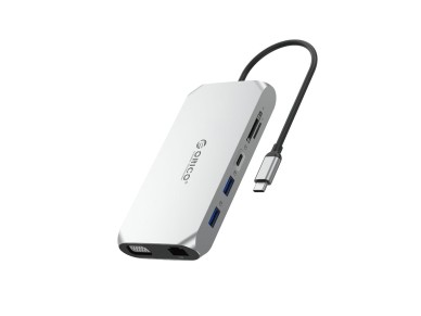 Estaci�n de acoplamiento Orico XCR 12 en 1 USB-C: 2 puertos USB-A 3.1, 1 puerto USB-A 2.0, 1 puerto 