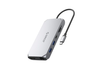 Estaci�n de acoplamiento Orico XCR 12 en 1 USB-C: 2 puertos USB-A 3.1, 1 puerto USB-A 2.0, 1 puerto 