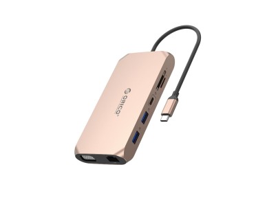 Estaci�n de acoplamiento USB-C Orico XCR 12 en 1: 3 puertos USB-A 3.1, 1 puerto USB-A 2.0, 1 puerto 