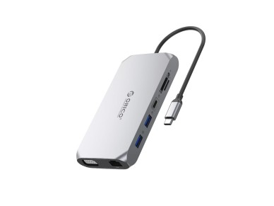 Estaci�n de acoplamiento Orico XCR 12 en 1 USB-C: 2 puertos USB-A 3.1, 1 puerto USB-A 2.0, 1 puerto 