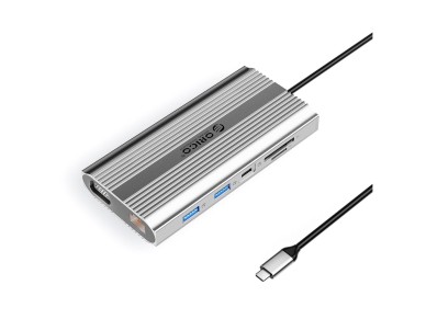 Estaci�n de acoplamiento Orico XDR 12 en 1 USB-C USB-A USB-C HDMI 4K VGA RJ45 Gigabit PD Lector de t