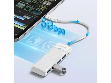 Orico PAPW4A-C3 USB Hub 4-port 4x USB-A 3.0 0.15 m - white