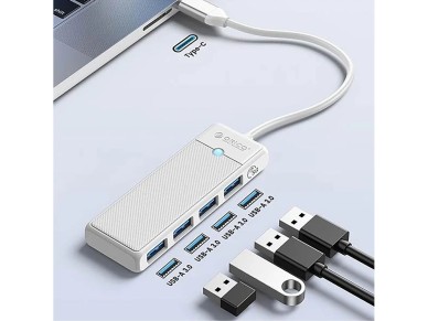 Orico PAPW4A-C3 USB Hub 4-port 4x USB-A 3.0 0.15 m - white