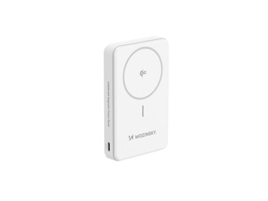 Powerbank Wozinsky WLWP-10KA0Y3WS 22.5W PD Qi2 10000 mAh, with stand, 1x USB-A, 1x USB-C - white Powerbank Wozinsky WLWP-10KA0Y3WS 22.5W PD Qi2 10000 mAh, with stand, 1x USB-A, 1x USB-C - white
