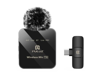 Microfone de lapela sem fio PULUZ PU648B (USB-C)