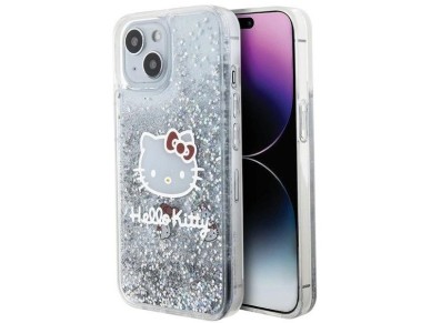 Hello Kitty Liquid Glitter Charms Kitty Head case for iPhone 14 - silver Hello Kitty Liquid Glitter Charms Kitty Head case for iPhone 14 - silver