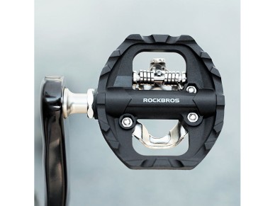Pedais de bicicleta Rockbros M108 de nylon com trava dupla - Preto Pedais de bicicleta Rockbros M108 de nylon com trava dupla - Preto