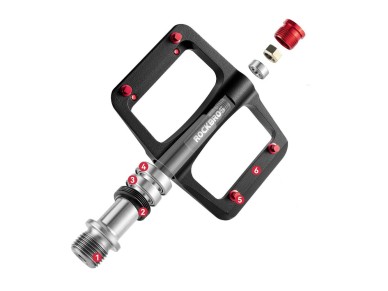 Pedais de plataforma Rockbros BP2603 para bicicleta com eixo de tit�nio e rolamentos de liga de magn