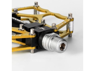Rockbros JT201012LG 2010-12L Aluminum Platform Bicycle Pedals - Gold Rockbros JT201012LG 2010-12L Aluminum Platform Bicycle Pedals - Gold