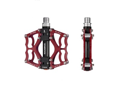 Pedais de plataforma de alumínio Rockbros JT201012LR para bicicletas (modelos 2010-2012) - Vermelhos Pedais de plataforma de alumínio Rockbros JT201012LR para bicicletas (modelos 2010-2012) - Vermelhos