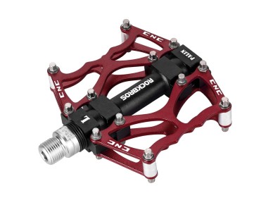Pedais de plataforma de alumínio Rockbros JT201012LR para bicicletas (modelos 2010-2012) - Vermelhos Pedais de plataforma de alumínio Rockbros JT201012LR para bicicletas (modelos 2010-2012) - Vermelhos