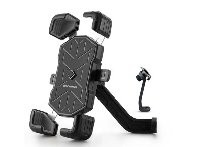 Rockbros HW-117 Handlebar Clamp Phone Holder - Black and Gray Rockbros HW-117 Handlebar Clamp Phone Holder - Black and Gray