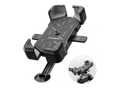 Rockbros HW-117 Handlebar Clamp Phone Holder - Black and Gray Rockbros HW-117 Handlebar Clamp Phone Holder - Black and Gray