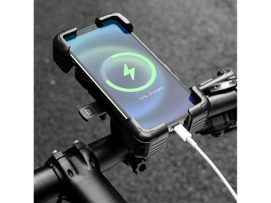 Rockbros HW-117 Handlebar Clamp Phone Holder - Black and Gray Rockbros HW-117 Handlebar Clamp Phone Holder - Black and Gray