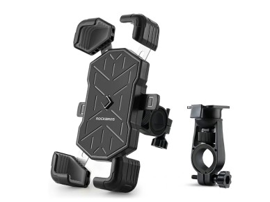 Rockbros HW-117 Handlebar Clamp Phone Holder - Black and Gray Rockbros HW-117 Handlebar Clamp Phone Holder - Black and Gray