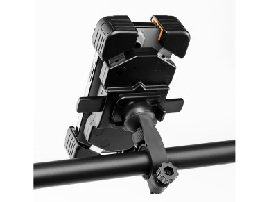 Rockbros HW-117 Handlebar Clamp Phone Holder - Black and Orange Rockbros HW-117 Handlebar Clamp Phone Holder - Black and Orange