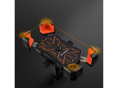 Rockbros HW-117 Handlebar Clamp Phone Holder - Black and Orange Rockbros HW-117 Handlebar Clamp Phone Holder - Black and Orange