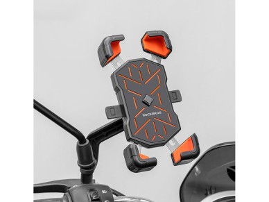 Rockbros HW-117 Handlebar Clamp Phone Holder - Black and Orange Rockbros HW-117 Handlebar Clamp Phone Holder - Black and Orange