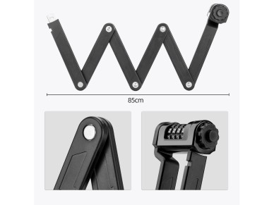 Rockbros LFCXR0085 Folding Bike Lock with Combination - Black Rockbros LFCXR0085 Folding Bike Lock with Combination - Black