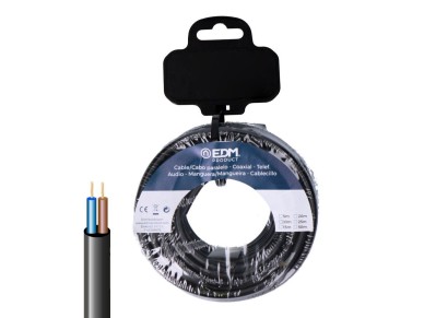 Rolo de cabo el�trico h05vv-f 2 x 0,75 mm� preto, 15m