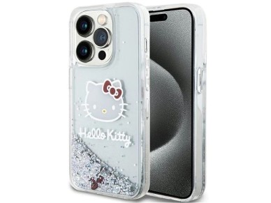 Hello Kitty Liquid Glitter Charms Kitty Head case for iPhone 15 Pro - silver Hello Kitty Liquid Glitter Charms Kitty Head case for iPhone 15 Pro - silver