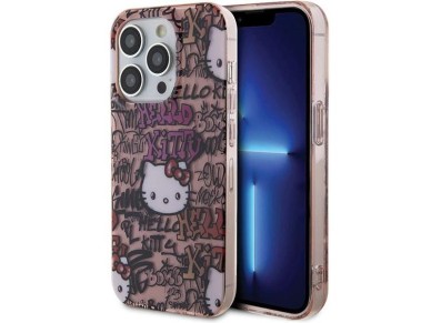 Hello Kitty IML Tags Graffiti case for iPhone 14 Pro - pink Hello Kitty IML Tags Graffiti case for iPhone 14 Pro - pink