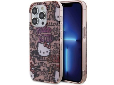 Hello Kitty IML Tags Graffiti case for iPhone 15 Pro - pink Hello Kitty IML Tags Graffiti case for iPhone 15 Pro - pink