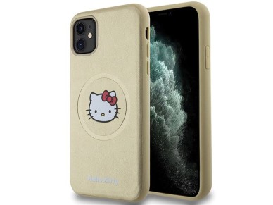 Hello Kitty Leather Kitty Head MagSafe case for iPhone 11 / Xr - gold Hello Kitty Leather Kitty Head MagSafe case for iPhone 11 / Xr - gold