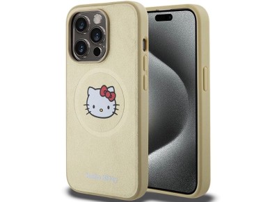 Hello Kitty Leather Kitty Head MagSafe case for iPhone 14 Pro - gold Hello Kitty Leather Kitty Head MagSafe case for iPhone 14 Pro - gold