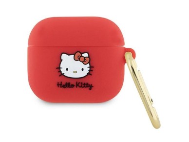 Capa de silicone 3D com a cabeça da Hello Kitty para AirPods 3 - fúcsia Capa de silicone 3D com a cabeça da Hello Kitty para AirPods 3 - fúcsia