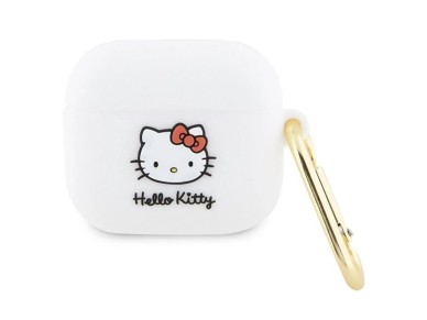 Funda de silicona 3D con cabeza de Hello Kitty para AirPods 3 - blanca Funda de silicona 3D con cabeza de Hello Kitty para AirPods 3 - blanca