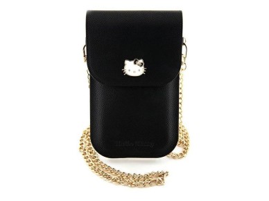 Hello Kitty Leather Metal Logo Chain bag - black