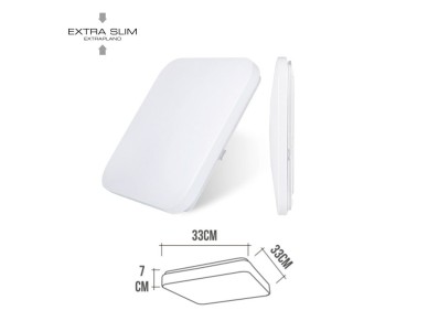 Luminaria de parede led quadrada extraplana 18 w 4000 k 1820 lm 33 x 33 x 6,9 cm