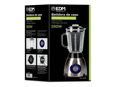Liquidificador de vidro de 550 w e 1,5 l