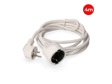 Extender with 1 2p+e socket, 16a 250v~ 4 m cable h05vv-f 3g1.5mm� white