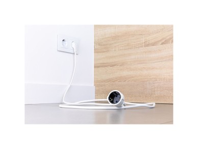 Extender with 1 2p+e socket, 16a 250v~ 4 m cable h05vv-f 3g1.5mm² white Extender with 1 2p+e socket, 16a 250v~ 4 m cable h05vv-f 3g1.5mm² white
