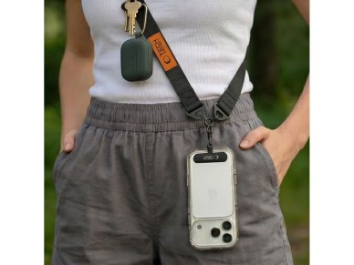 Tech-Protect C9S Rope Crossbody Phone Lanyard - Black and Orange Tech-Protect C9S Rope Crossbody Phone Lanyard - Black and Orange