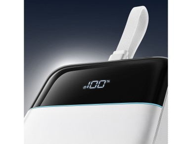 Bater�a externa Cuktech LPB252N de 120 W y 25000 mAh con cable USB-C integrado - Blanca