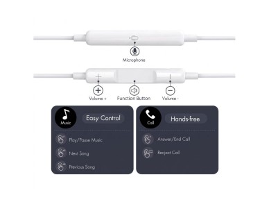 Tech-Protect Ultraboost Core G4 USB-C Wired Headphones - White Tech-Protect Ultraboost Core G4 USB-C Wired Headphones - White